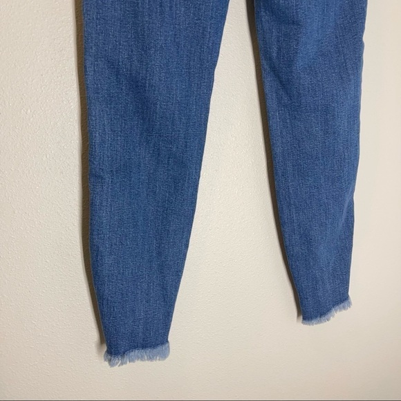 KanCan Bethany High Rise Ankle Skinny Jeans Size 26 Distressed Raw Hem Buttons - Picture 9 of 12